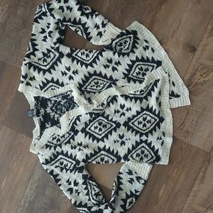 Aztec print cardigan